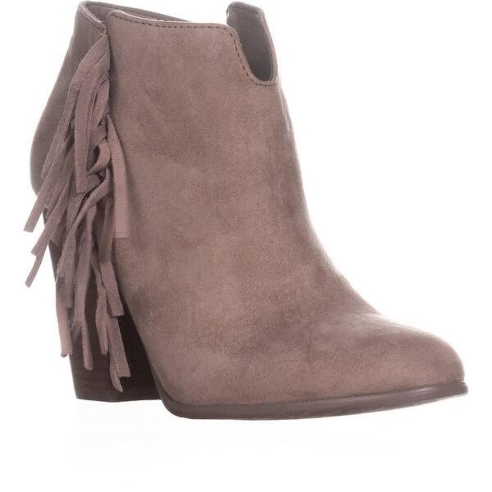 Fringe Block-Heel Boots